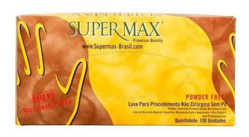 Luvas Látex Sem Pó Descartáveis Supermax Premium Quality Procedimento (Tamanho P) - 100 unidades