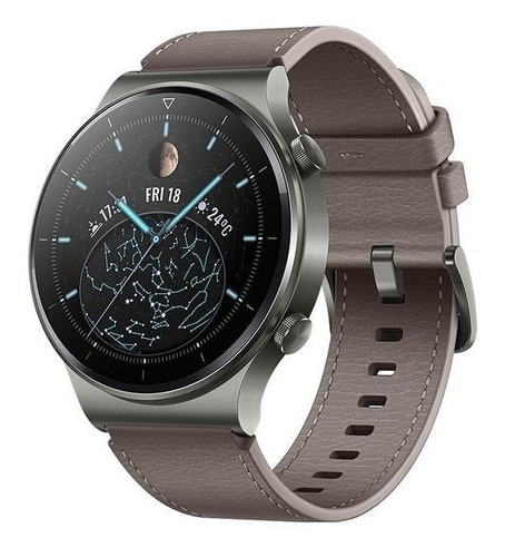 Huawei Watch GT 2 Pro Classic 1.39" caja 46.7mm de  titanio  nebula gray, malla  gray brown de  cuero VID-B19