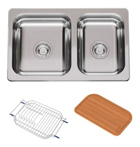 Pileta Bacha Doble R63/18 F Accesorios Johnson Aceros Cocina