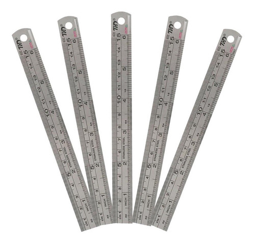 Regla Para Hacer Rótulos, Mxrlx-005, 5 Pzs, 15cm, Acero Inox
