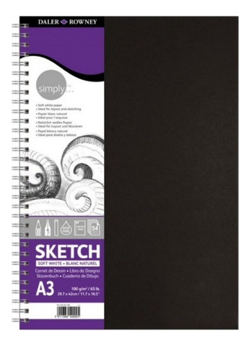 Sketch Book Daler Rowney Simply A3 100g/m2 54fl Espiral
