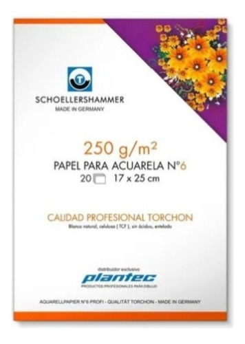 Papel Para Acuarela Block Torchon - 17x25 - 250gr X20 Hojas