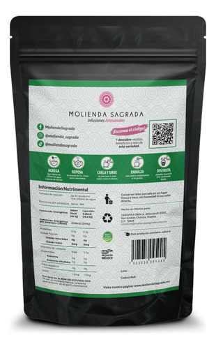 Té Verde Jengibre 200gr Molienda Sagrada