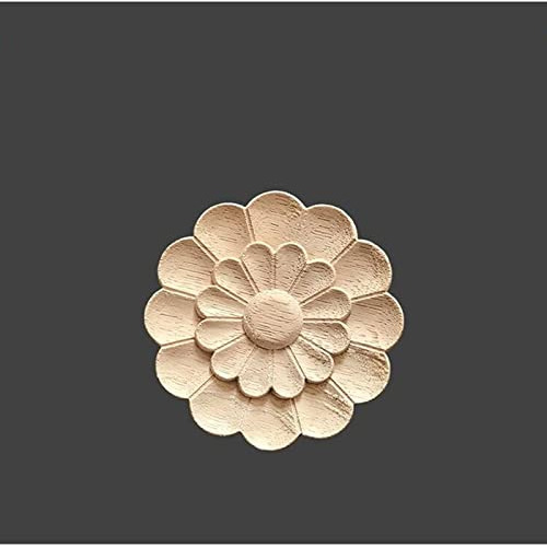 4 Onlays Curvados De Madera, Apliques Sin Pintar Mueble...