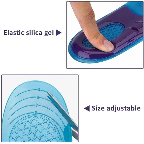 Imagen 5 de 8 de Plantilla Zapato Deportivo Caminar Correr Impact Gel Silicon