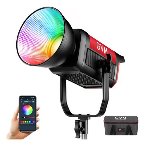 Lámpara De Vídeo Gvm 300c Rgb 300w Studio Con Soporte Bowens