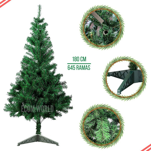 Árbol De Navidad Grande 180 Cm 500 Ramas Frondoso Navideño