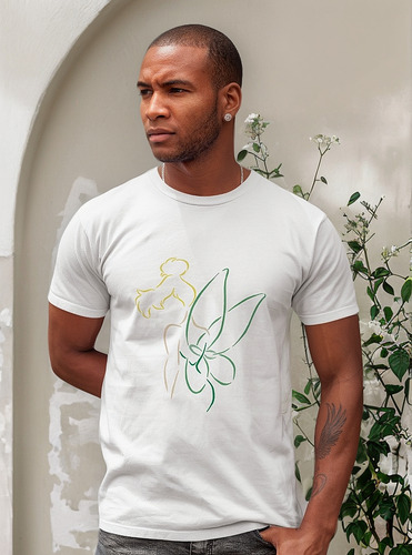 Playera Blanca Estampada De Campanita Y Peter Pan