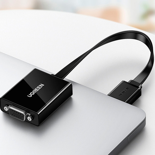 Imagen 2 de 6 de Adaptador Video Ugreen Hdmi A Vga 1080 Fhd Audio Video 25cm