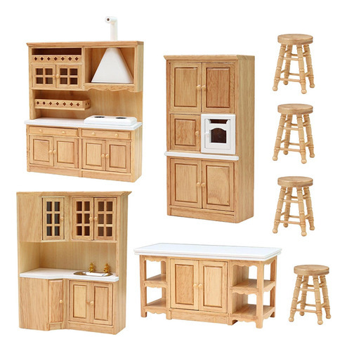 Juego De Muebles De Cocina Dollhouse 1:12 Muebles En Miniatu