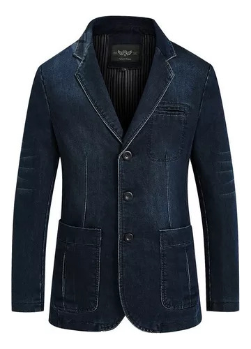 Blazer Vaquero De Algodón Para Hombre, Traje Masculino E