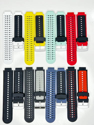 Kit 4 Pulseiras Para Garmin 235 + 2 Peliculas + 1 Capa Case Cor Verde Água - Preto