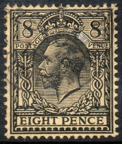 Reino Unido Sello Usado De 8 P. Rey George 5° Años 1912-22 