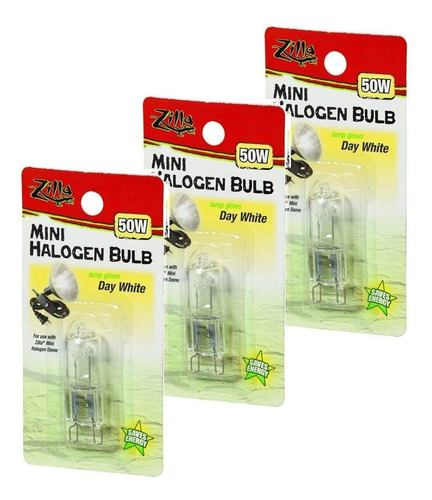 Zilla Mini Halogen Lamp Reptile Bulb, 50-watt, Day White (3