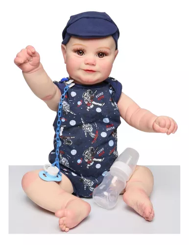 Bebê Reborn Manu 100% Silicone 55cm [LANÇAMENTO 2023] - Frete