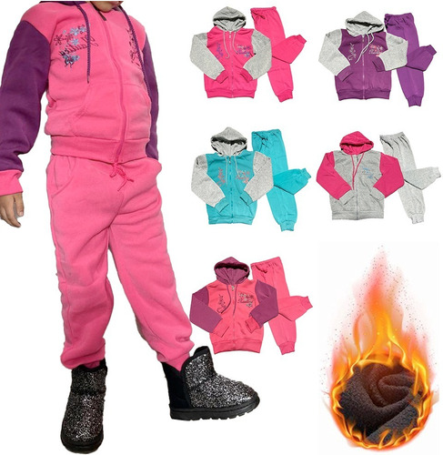 Conjunto Deportivo Polerón+buzo Forrado Polar Diseño.niña