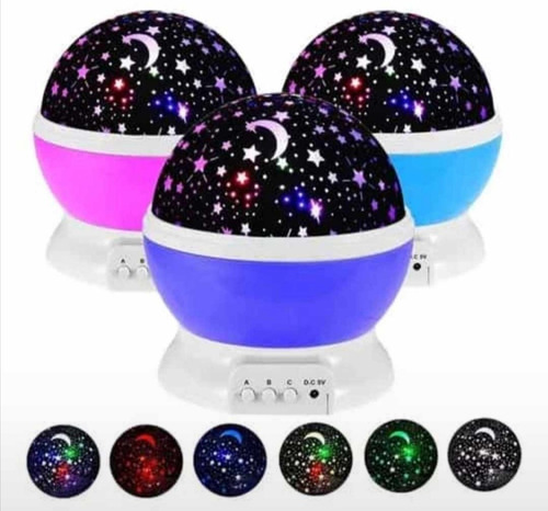 Proyector Led Estrella Luna Cielo Giratorio Multicolor Mesa