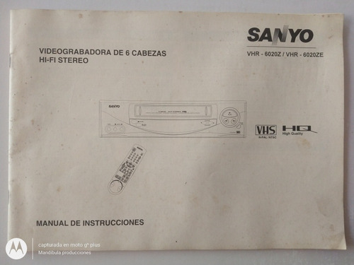 Manual De Instrucciones Videograbadora Sanyo