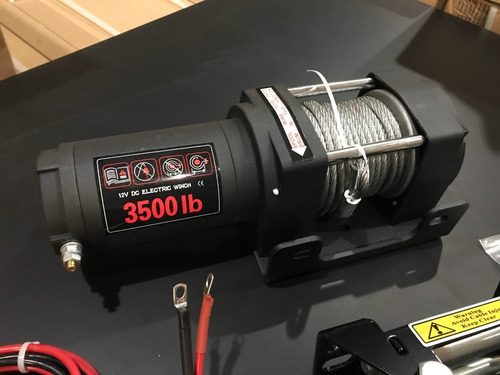 Malacate 3500 Lbs 1600 Kg 12v Control Remoto Cable De Acero