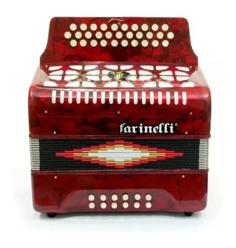 Farinelli 3012r Acordeón Botones Sol Rojo Diatónico 