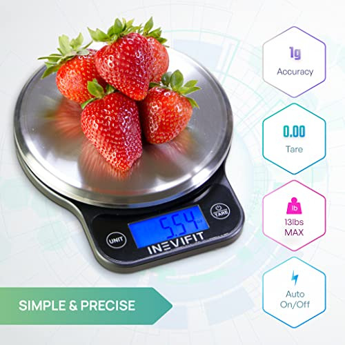Bscula Digital Cocina Inevifit 13 Lbs Negra