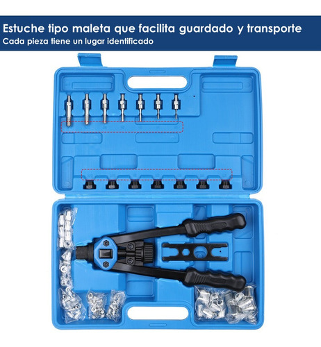 Imagen 8 de 10 de 110pc Remachadora Tuerca Mandril M3 A M12 Remache Ciego /uss