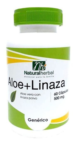 Aloe + Linaza 60 Cápsulas - 500 Mg.