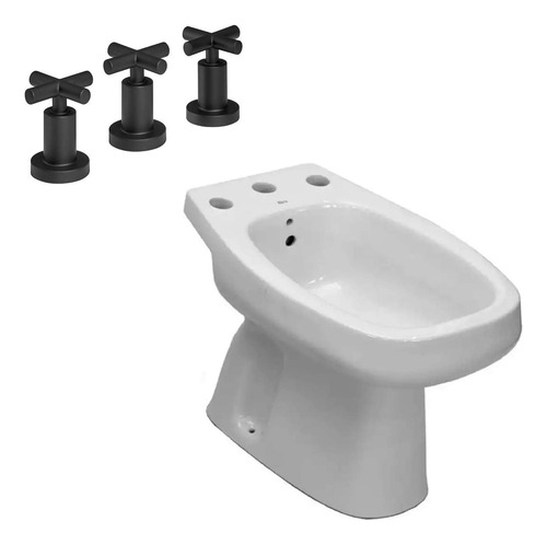 Combo Bidet Con Griferia Monaco Roca Peirano Black Velvet