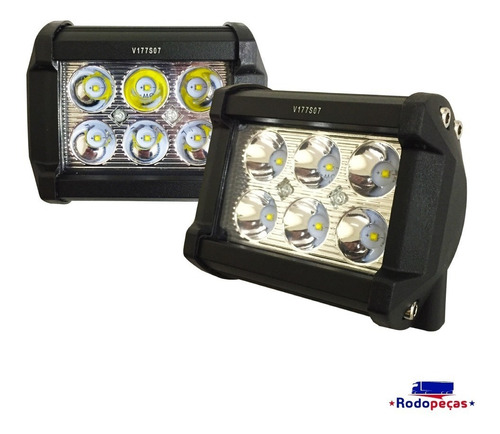 Par Farol De Milha 6 Led 18w 12/30v Jeep Moto Carro Caminhão