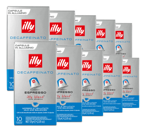 100 Cápsulas Para Nespresso Café Italiano Illy, Descafeinado