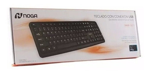 Teclado Usb Noganet Usb Nkb 78011 Negro Delgado Ergonómico