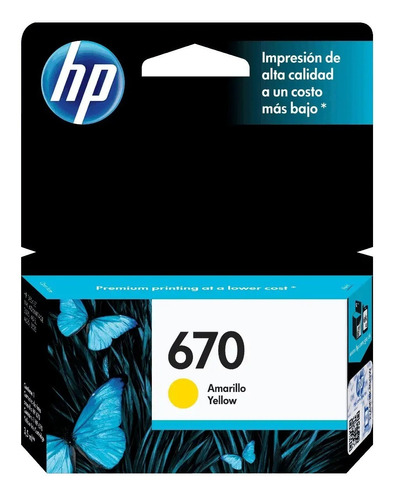 Cartucho Original Hp 670 Amarillo 3525 4615 4625 5525 6525