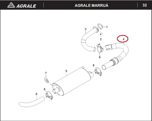 Escapamento Intermediário Agrale Marruá 6011.101.029.00.8