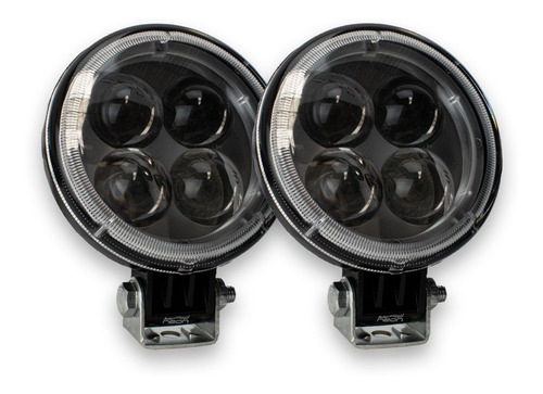 Faro 4 Led Auxiliar 12w Redondo Con Lupa