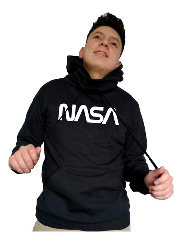 Sudadera Nasa Logo Hombre Envio Gratis Con Gorro Cuello Alto