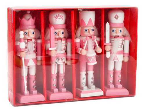 Esculturas De Figuras De Cascanueces De Madera, 4 Uds.,