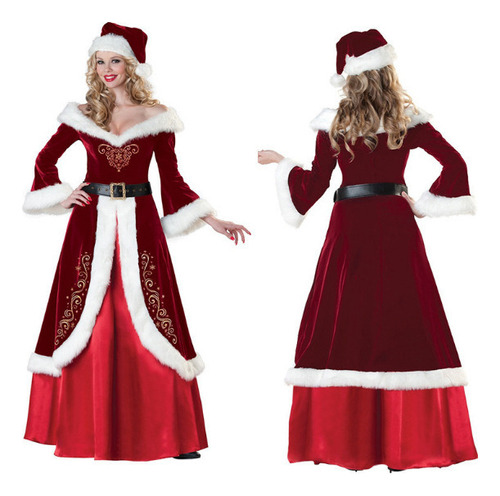Disfraz Navideño De Talla Grande Vestido Largo De Navidad