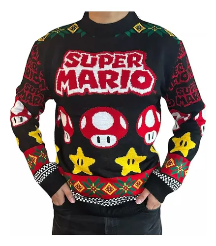 Su ter Navide o Unisex Ugly Sweater Mario Bros Talla Extra G