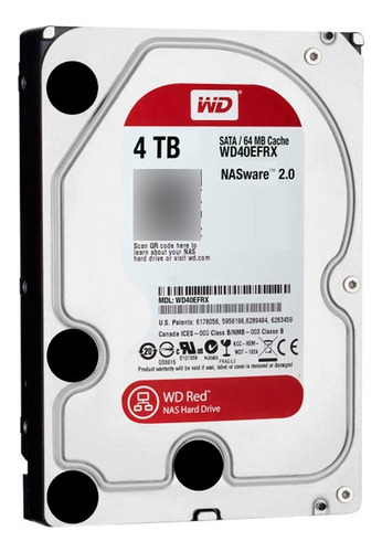 Disco Duro Interno Western Digital Wd Red Wd40efrx 4tb Rojo