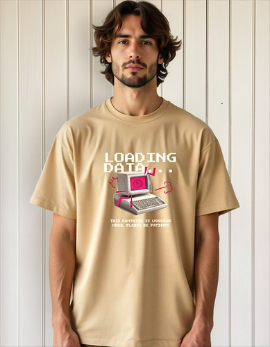 Camiseta Masculina Geek Loading Data Modelo Oversized