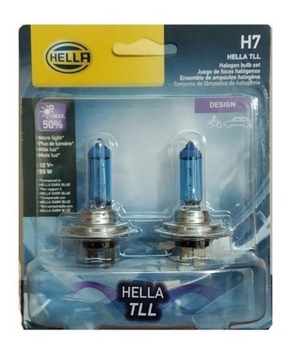 Focos Hella Ultra White Xenon Premium H7 50% + Luz 4000k