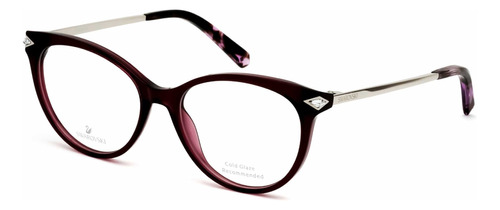 Gafas Swarovski Sk5312 069 Shiny Bordeaux Para Mujer