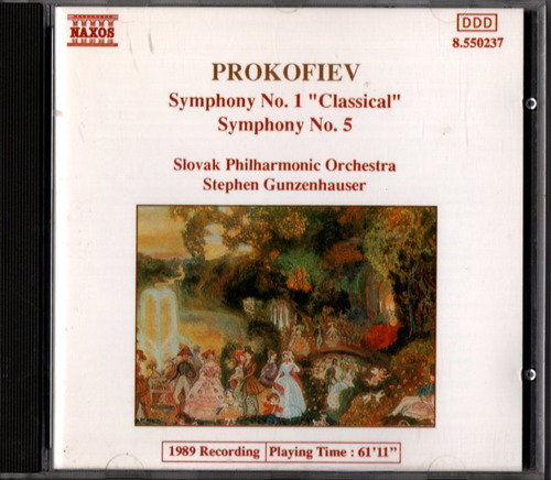 Cd Sergei Prokofiev Symphonies N. 1 & 5 Stephen Gunzenhauser