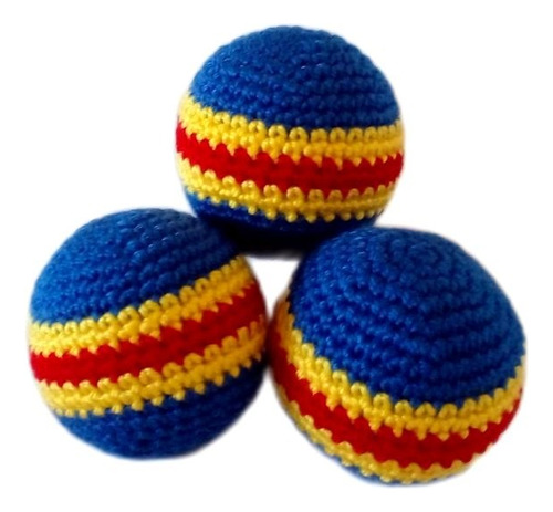 Juego De Pelotas Para Malabares Forradas En Hilo A Crochet