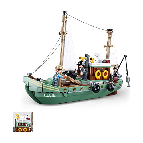 Barco De Pesca Modelo De Bloques 610 Piezas