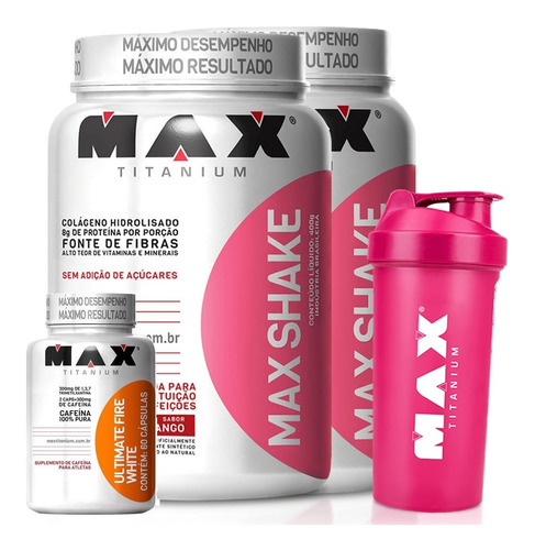 Kit Emagrecimento: 2 Max Shake + Termogenico - Max Titanium