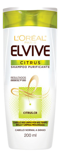 Shampoo Pelo Graso Citrus Elvive L'Oréal 200ml