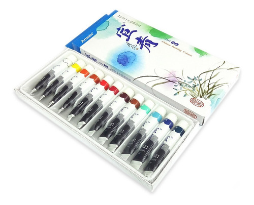 Pintura Oriental Set De 12 Colores En Pomo 12 Ml Artmate