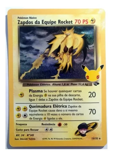 Carta Pokémon Original Zapdos da Equipe Rocket 07/25