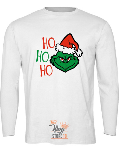 Polera Manga Larga, Grinch Navidad Ho Ho Ho, / Thekingstore